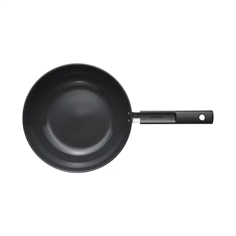 Wokpanna Fiskars Hard Face 4,5 L 28 cm Non-Stick Beläggning och Silikonlock
