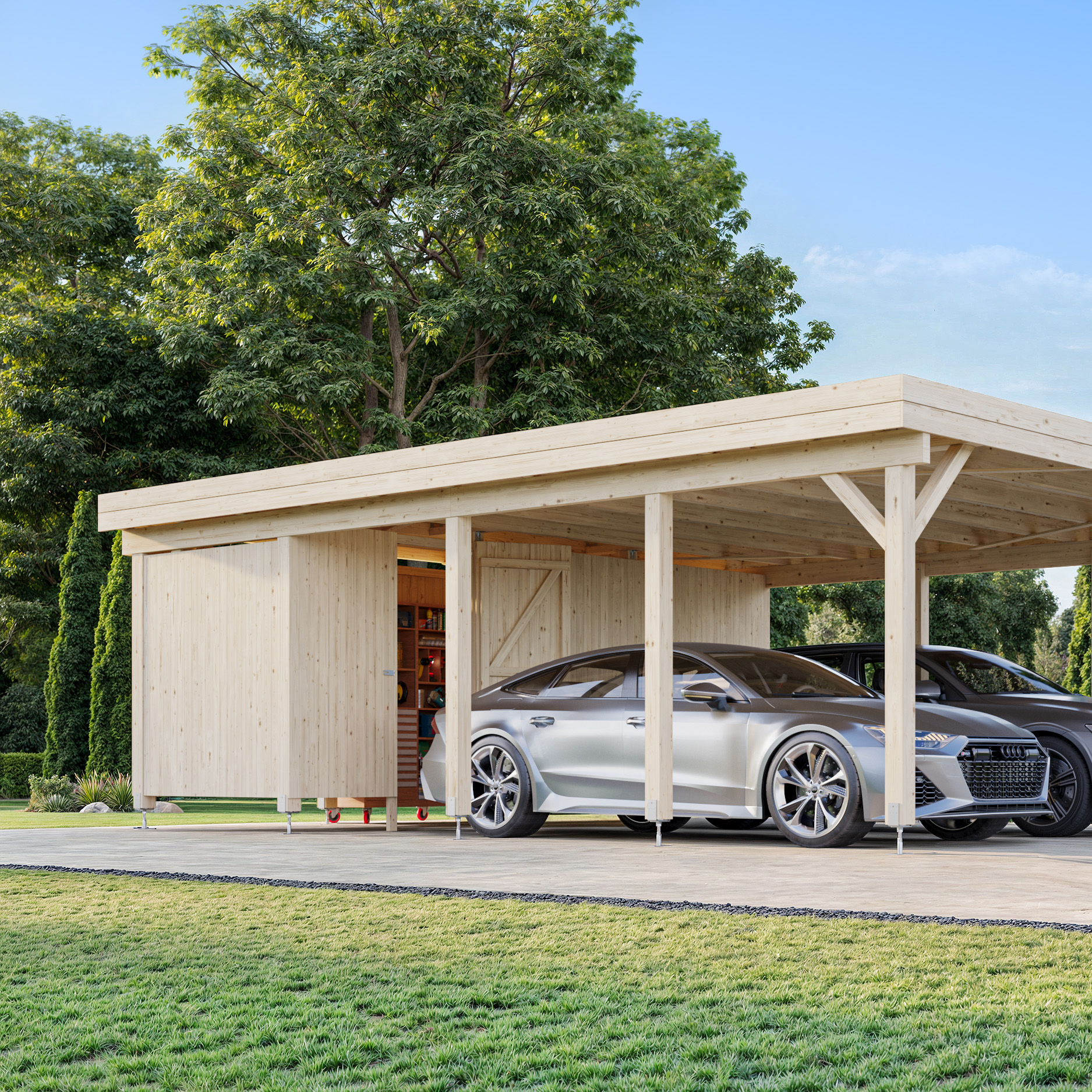 Carport Palmako Karl 40,6 m2 med Förråd