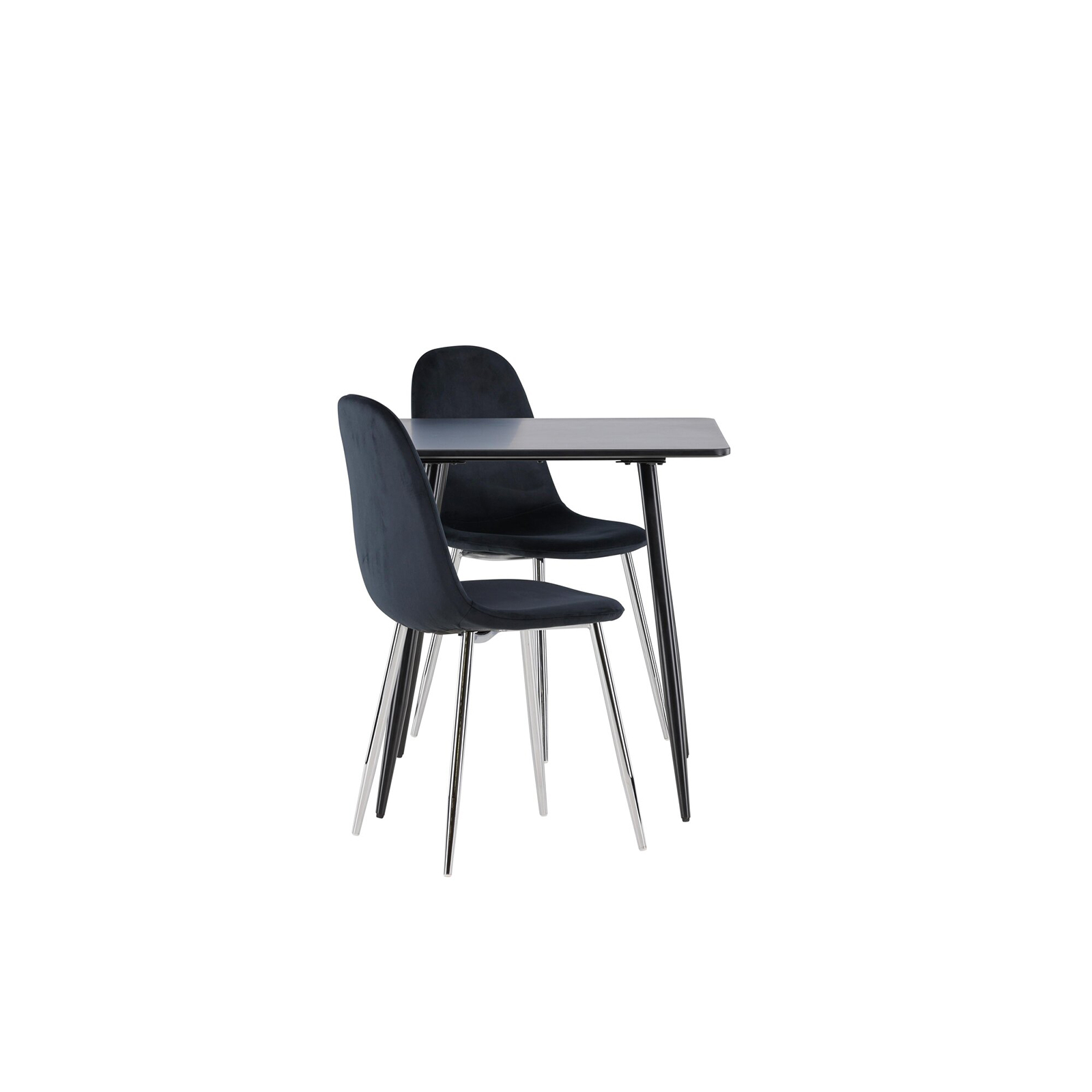 Polar Dining Table with Polar Dining Chair Färg: Svart/Svart, Ben: Stål