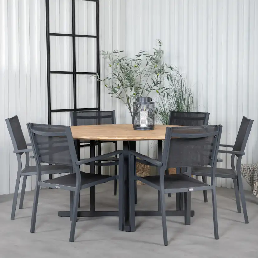 Matgrupp Venture Home Zurc med 6 Curz Stapelbara Matstolar