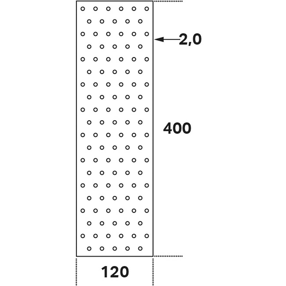 Hålplatta Hp 120x400x2,0 120x400x2,0 mm