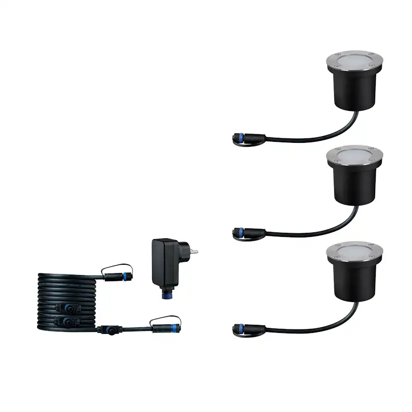 LED Infälld Markbelysning Paulmann Plug & Shine Smart Home Zigbee 3.0 Floor Profil IP67 RGBW+ 3,7W 3-pack