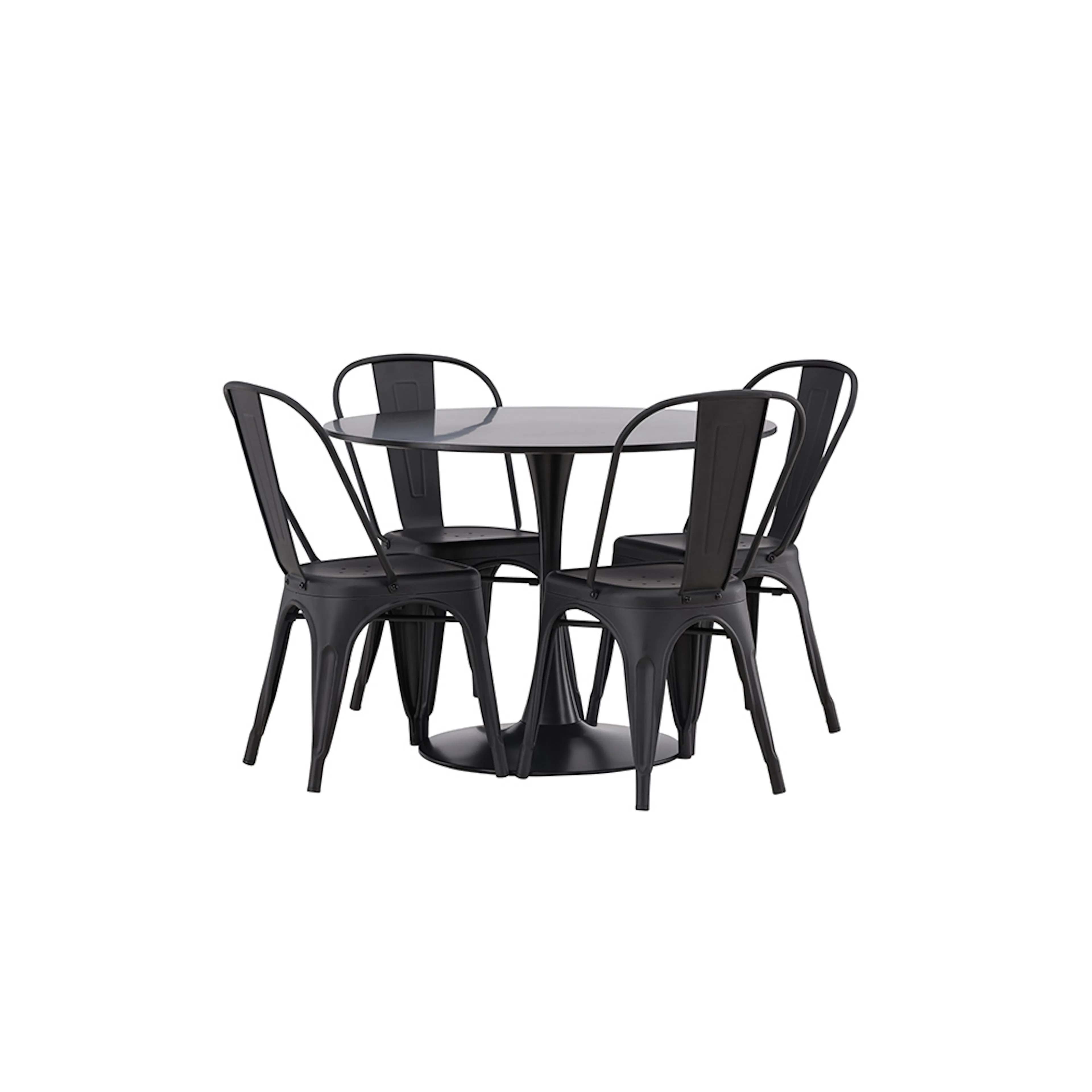 Glade Dining Table - Black / Black MDF +Tempe Dining Chair - Svart