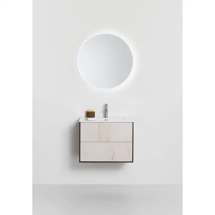 Tvättställsskåp Hafa Edge Stone med Tvättställ Rökt Ek Stone, B: 610mm