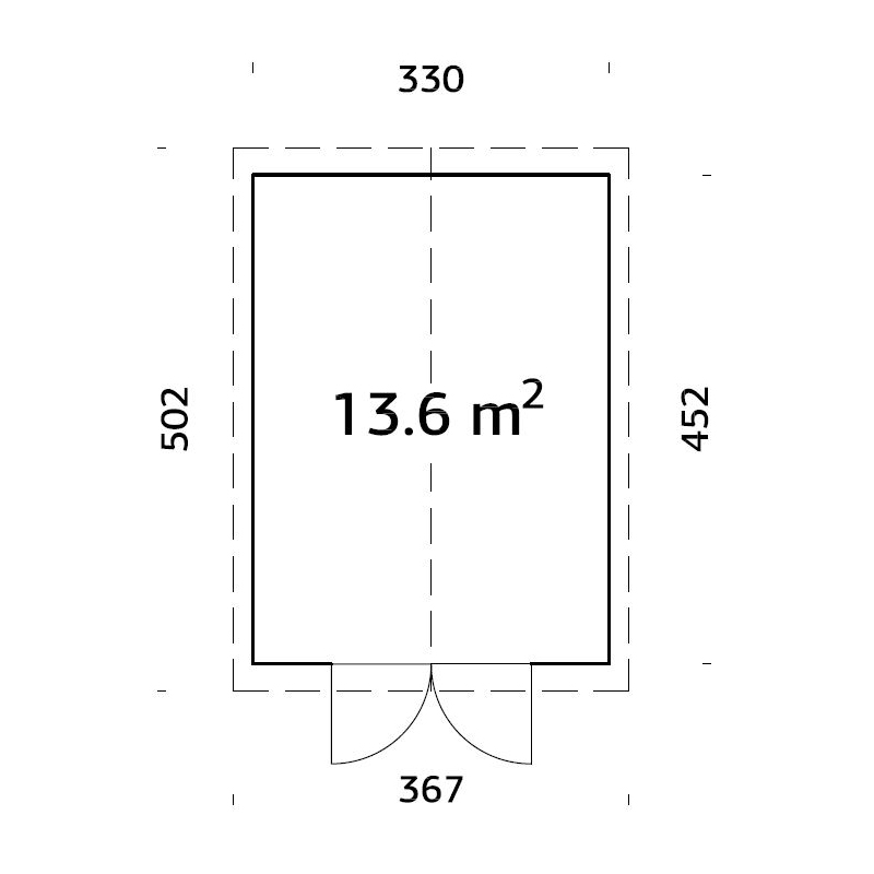 Förråd Palmako Martin 13,6 m2