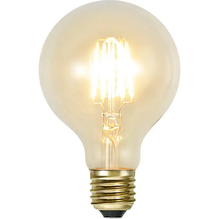 LED-lampa Star Trading Filament E27 G80 Soft Glow Dimbar 1,6W