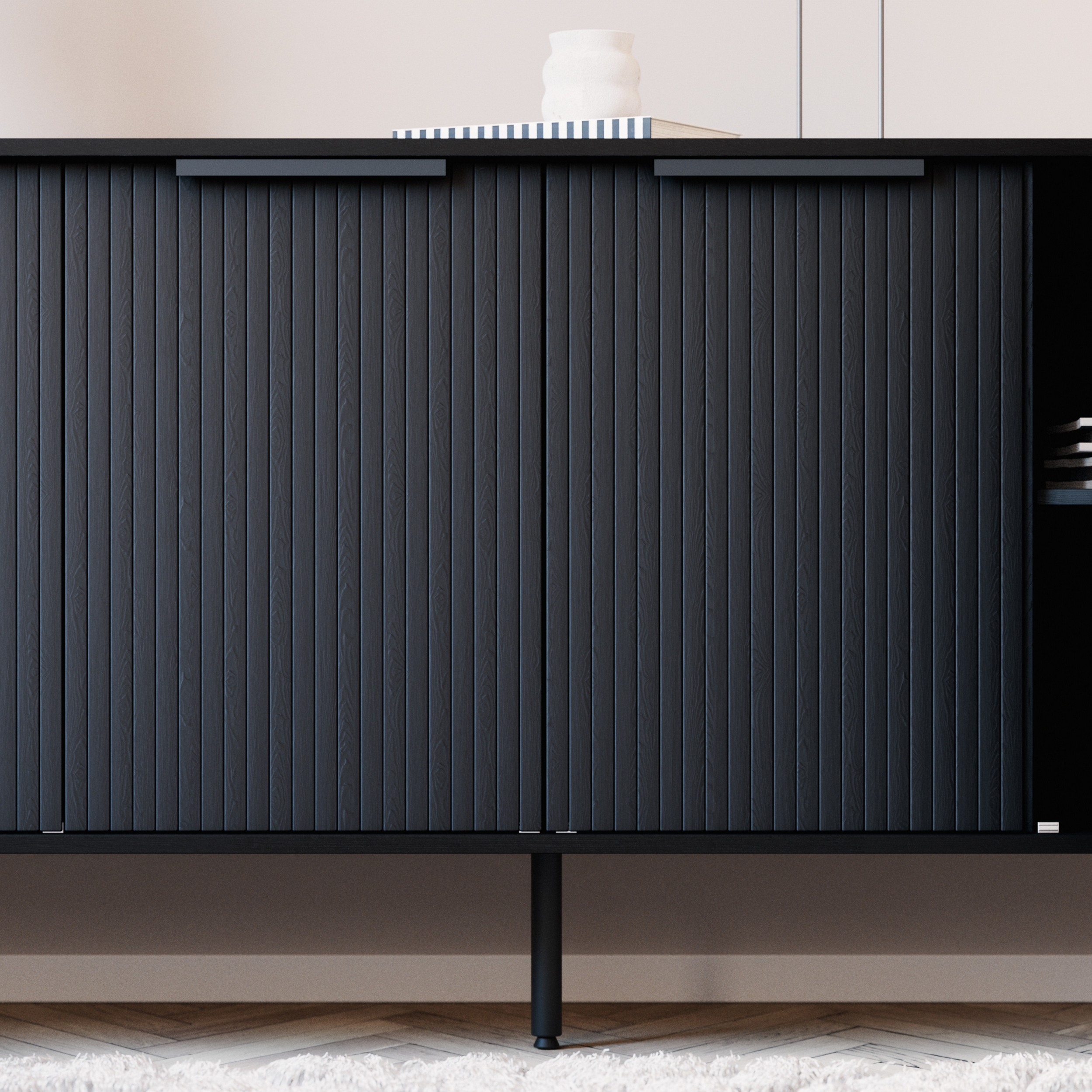 Sideboard Bark Kopparbo Ribbad med Förvaring 210 cm