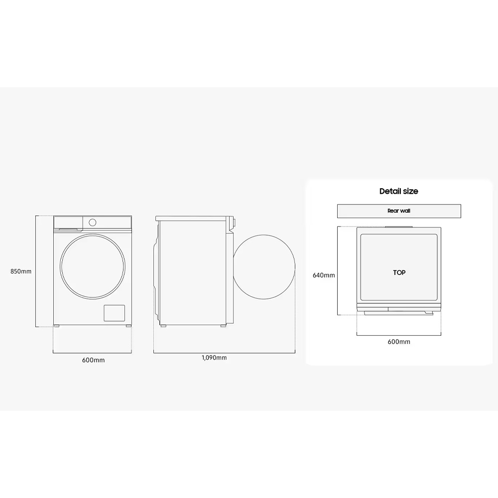 Frontmatad tvättmaskin Samsung WW11DB7B34GBU3 11Kg
