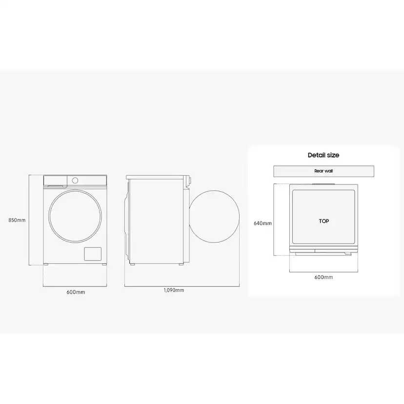 Frontmatad tvättmaskin Samsung WW11DB7B34GBU3 11Kg