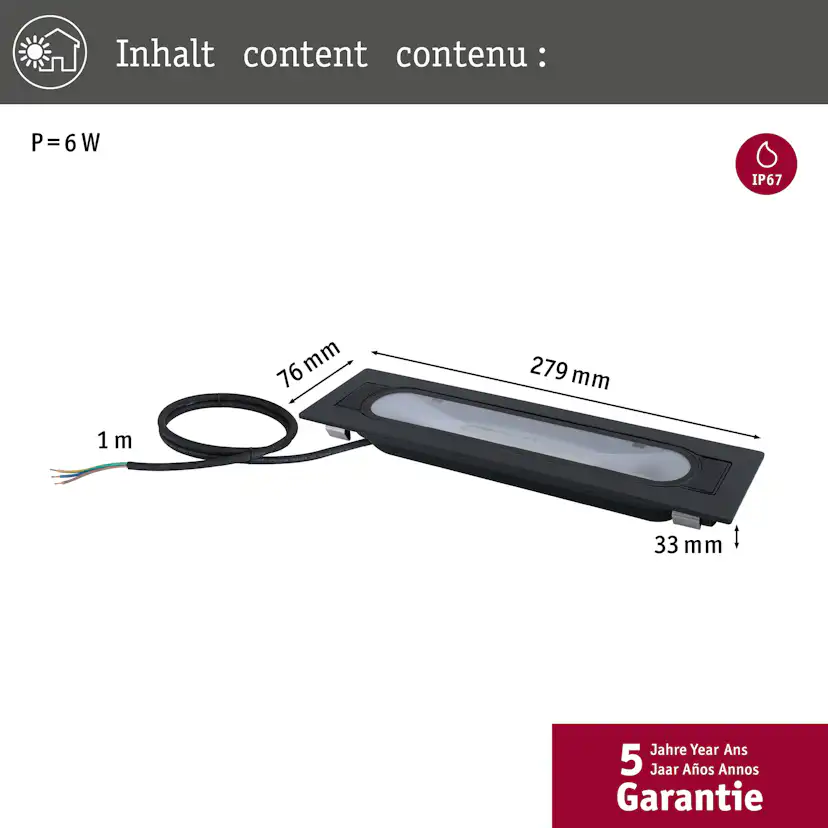 LED Infälld Marksbelysning Paulmann Wallwasher Ito IP67 230V