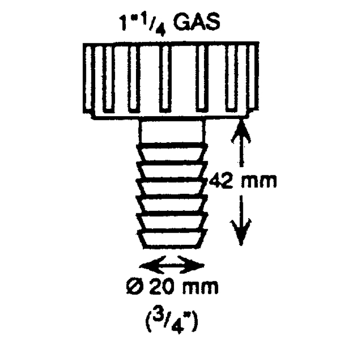 Slangadapter Barka 20 mm