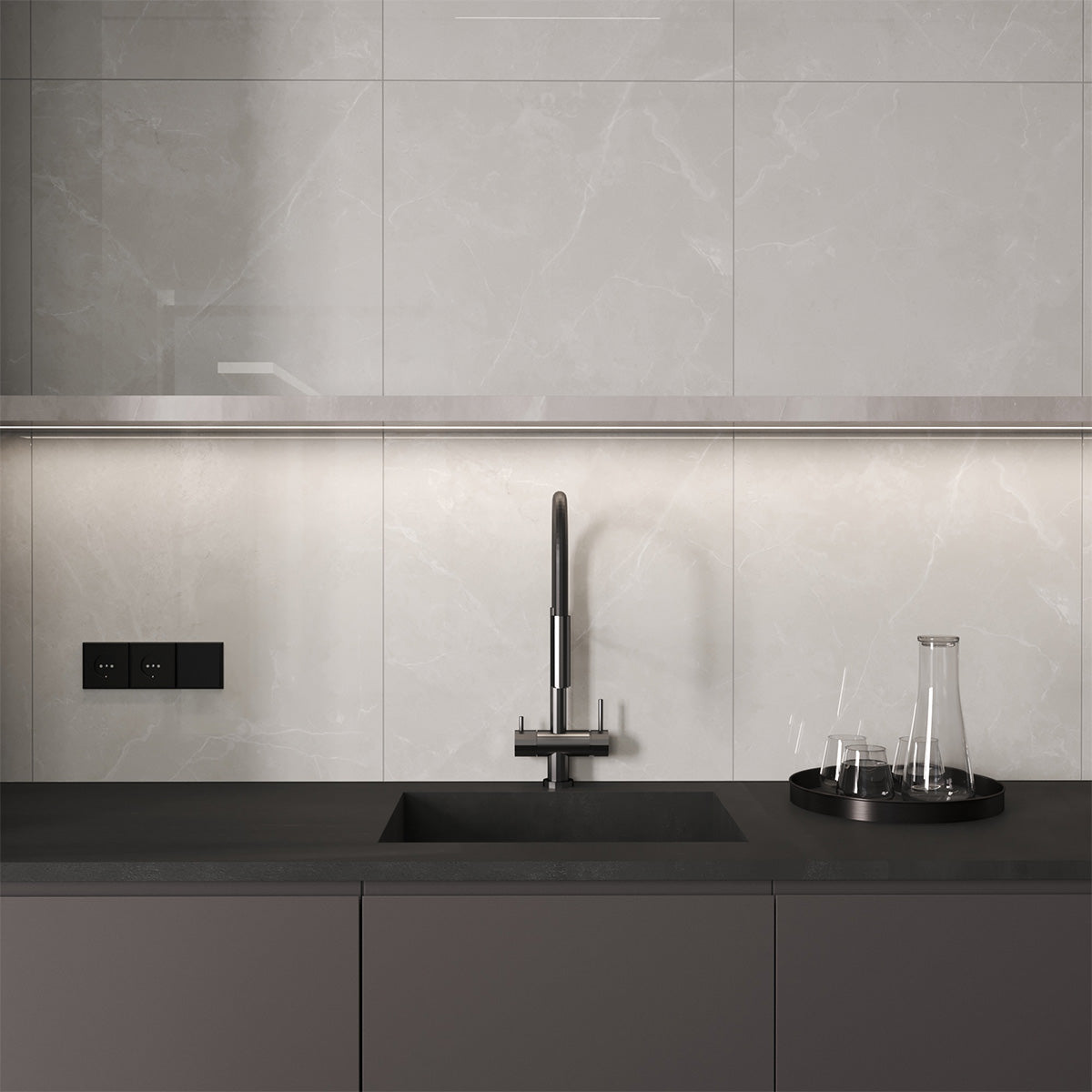 Klinker Tenfors Pulpis Light Grey Marmor Blank 60x60
