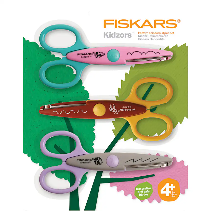 Mönstersaxar Fiskars Kidzorst Flodhäst Kamel Och Igelkott 3 St/1 Förp