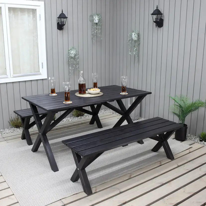 SCOTTSDALE bench 140, svart Svart, 1400 mm
