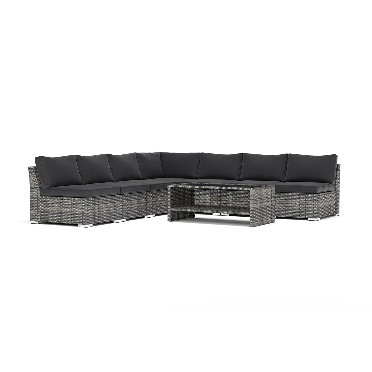 Loungesoffa Comfort Garden Wisconsin utomhus hörnsoffa 7-sits vändbar med öppet avslut