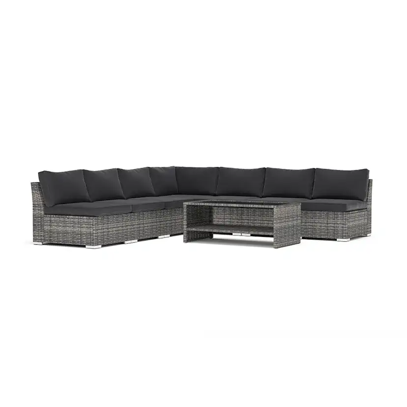 Loungesoffa Comfort Garden Wisconsin utomhus hörnsoffa 7-sits vändbar med öppet avslut