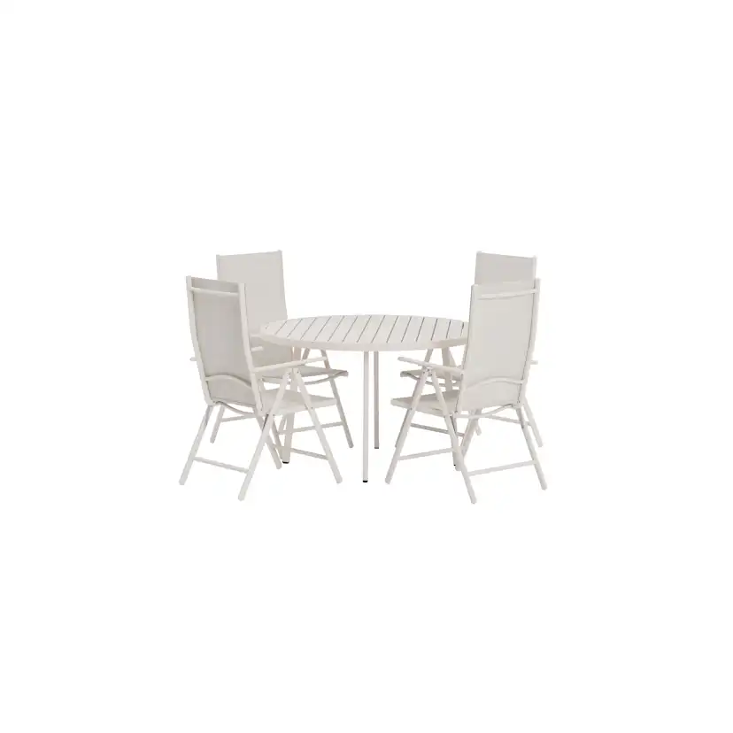Matgrupp Utomhus Venture Home Giardini Ø120 cm med 4 st Break Trädgårdsstolar