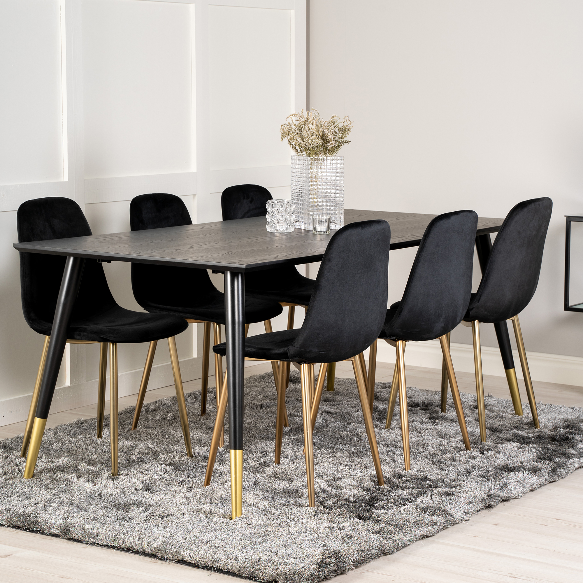 Matgrupp Venture Home Disa med 6 Pobbie Stolar Sammet