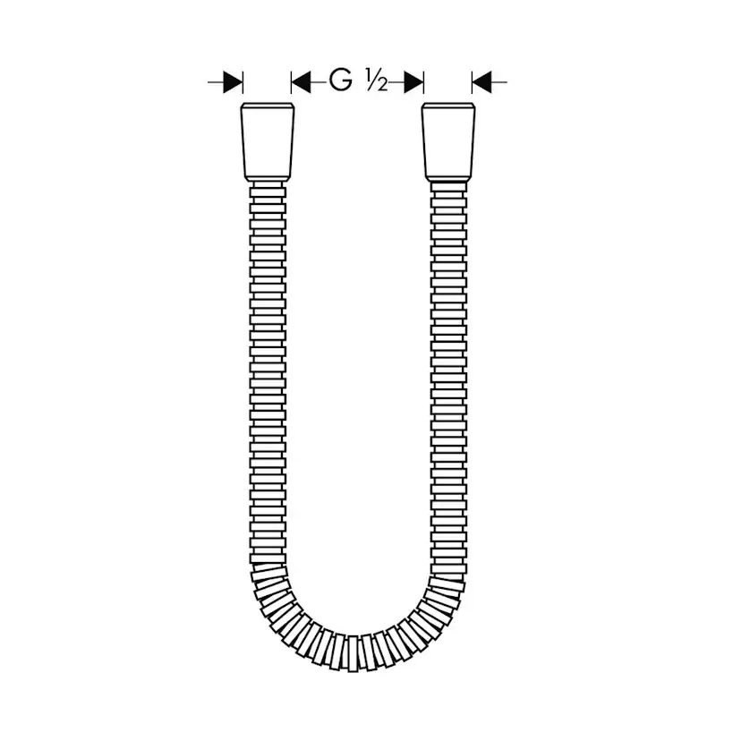AX metallslang 125cm Längd, slang: 1,25 m