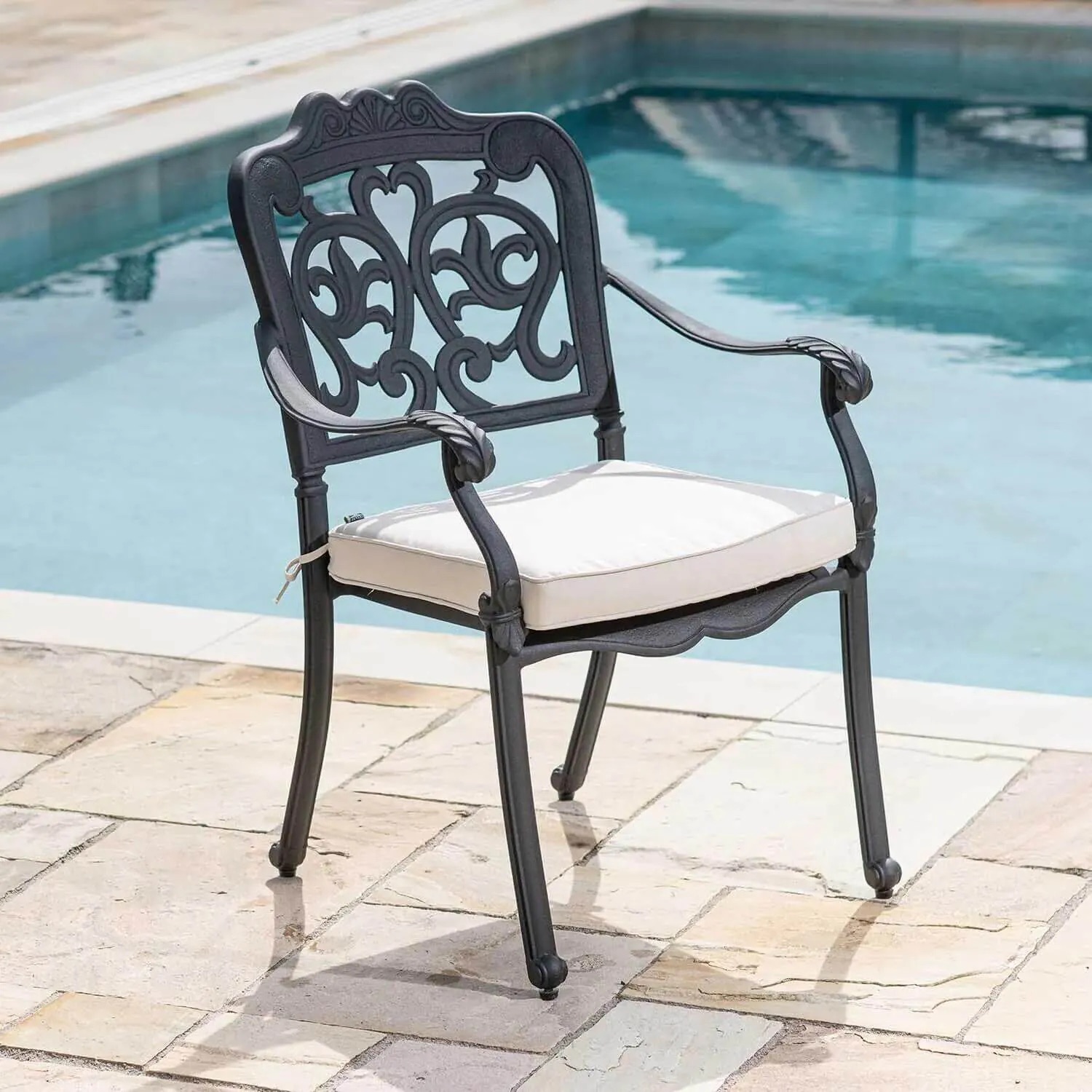 Caféset Vesani Toscana Trädgårdsbord Ø90cm med 4 Stolar Aluminium