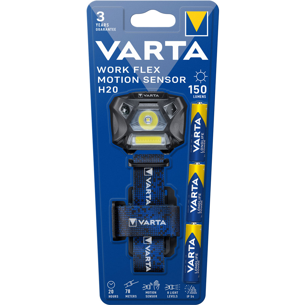 Pannlampa Varta Work Flex Motion Sensor H20 IP54 150 lm