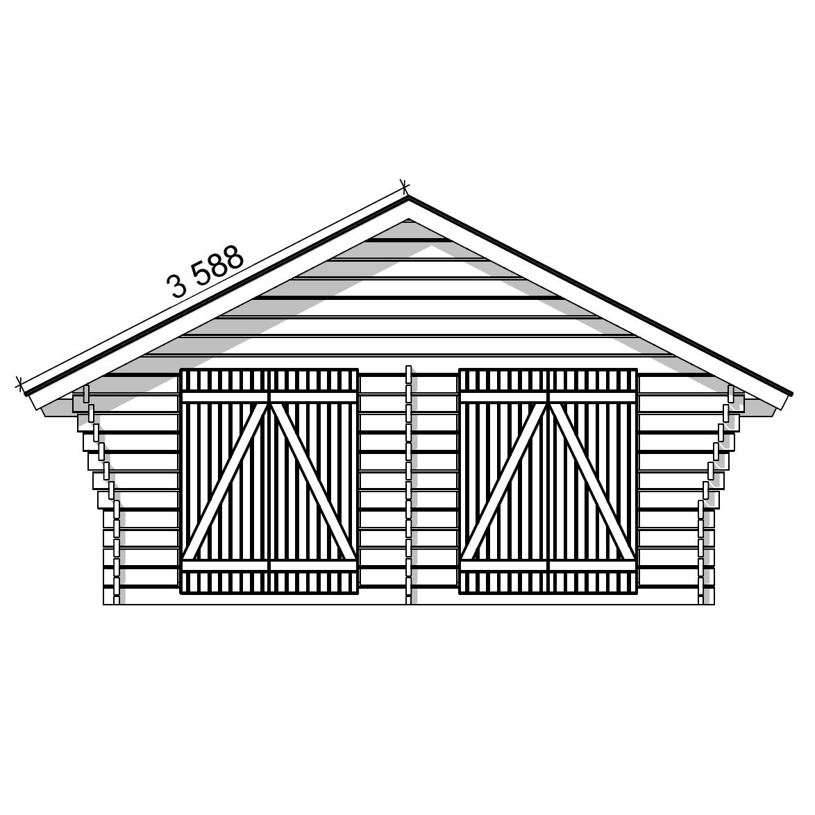 Timmerförråd LP Garden R-XXL (25m²) Med Springor
