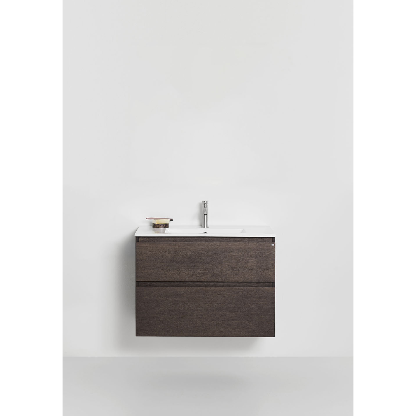 Tvättställsskåp Hafa Go Plus med Tvättställ Mörk Ek, B: 810mm