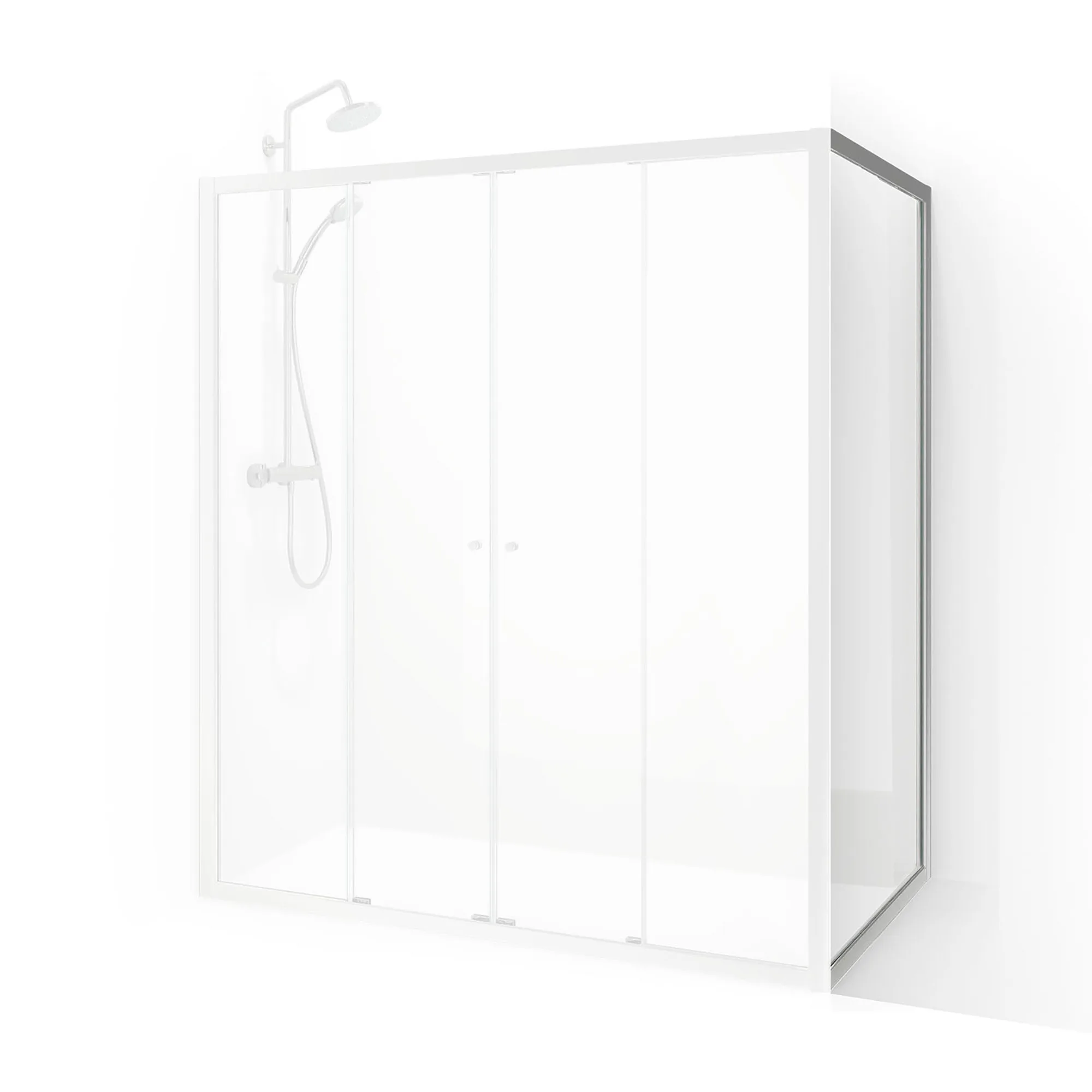 Flow Vinkelvagg 70 Nat Kl 700x1900 mm, Natur, Klarglas