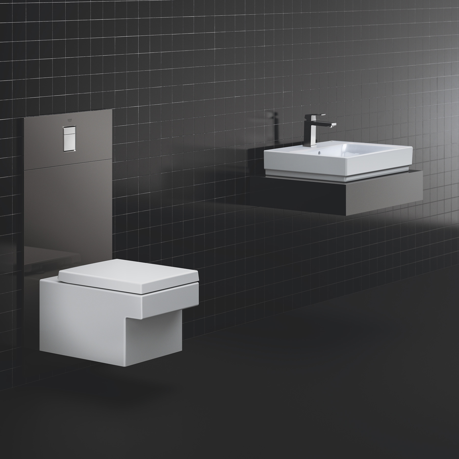 Tvättställ Grohe Cube Ceramic 39477 60 cm Bänktvättställ