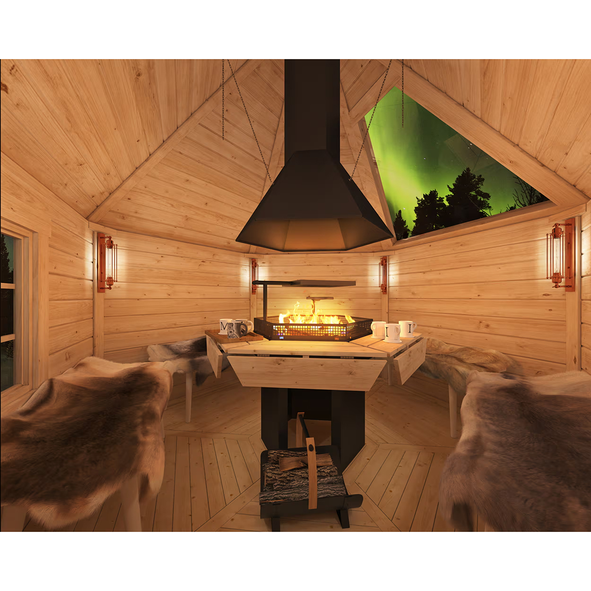 Grillkåta Nordkapp.NU JAKTKOJA 14,9 m2 Svart