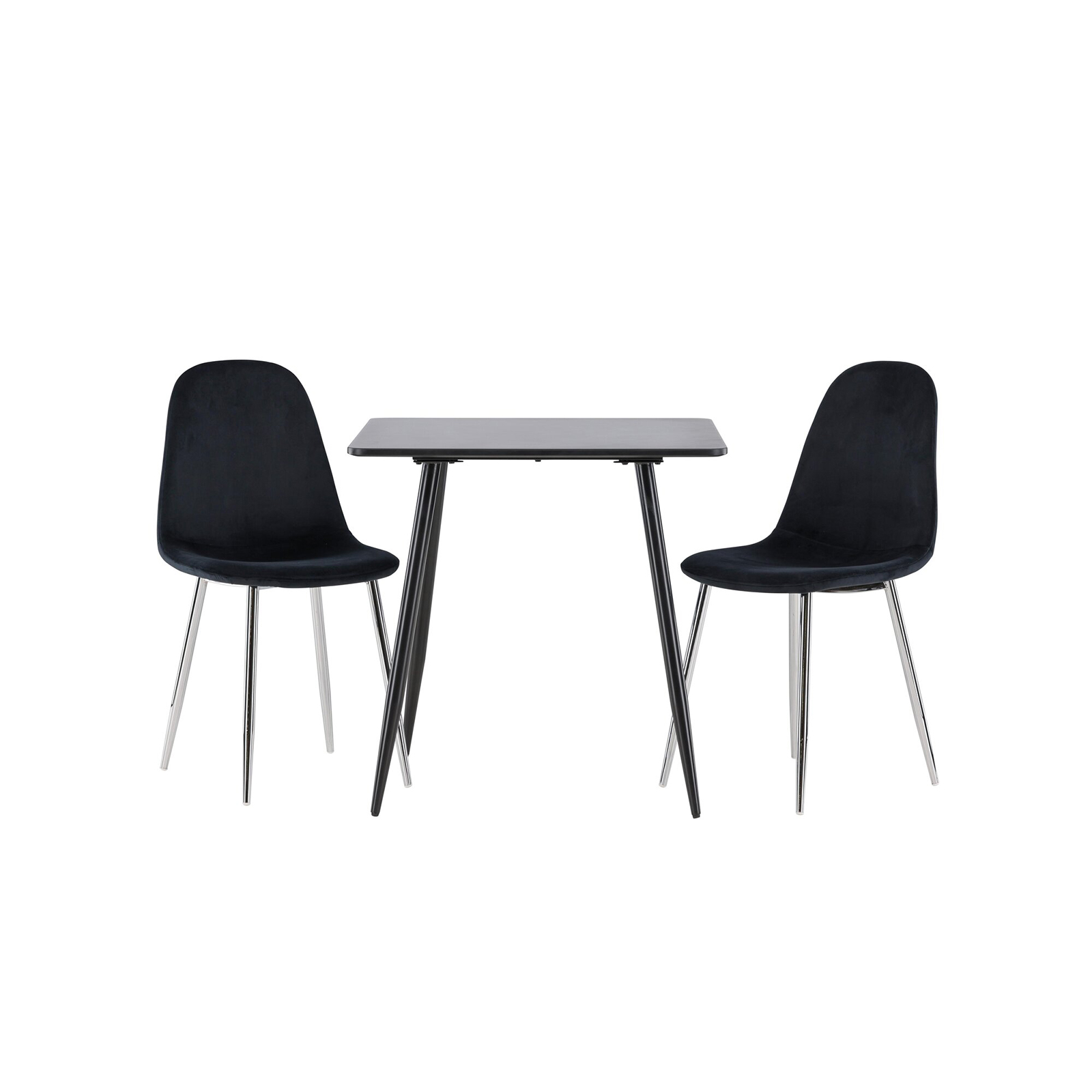 Polar Dining Table with Polar Dining Chair Färg: Svart/Svart, Ben: Stål