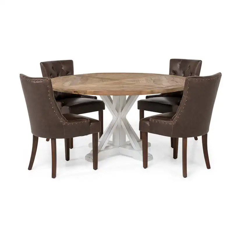 Matgrupp Bloomington Lyon Runt Matbord 150 cm med 4 Tuva Matstol