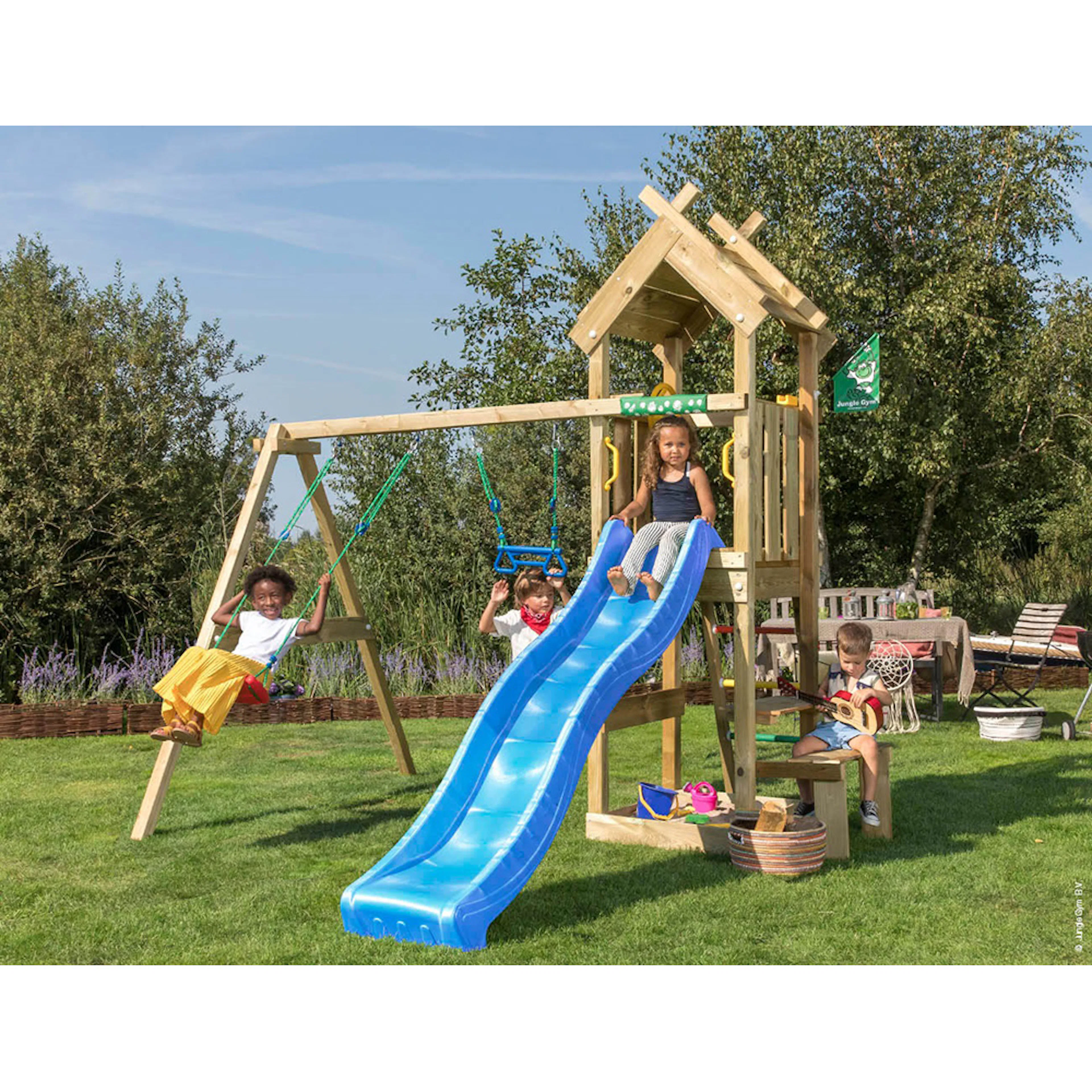 Lektorn Jungle Gym Totem Inkl Gungmodul & Blå Rutschkana