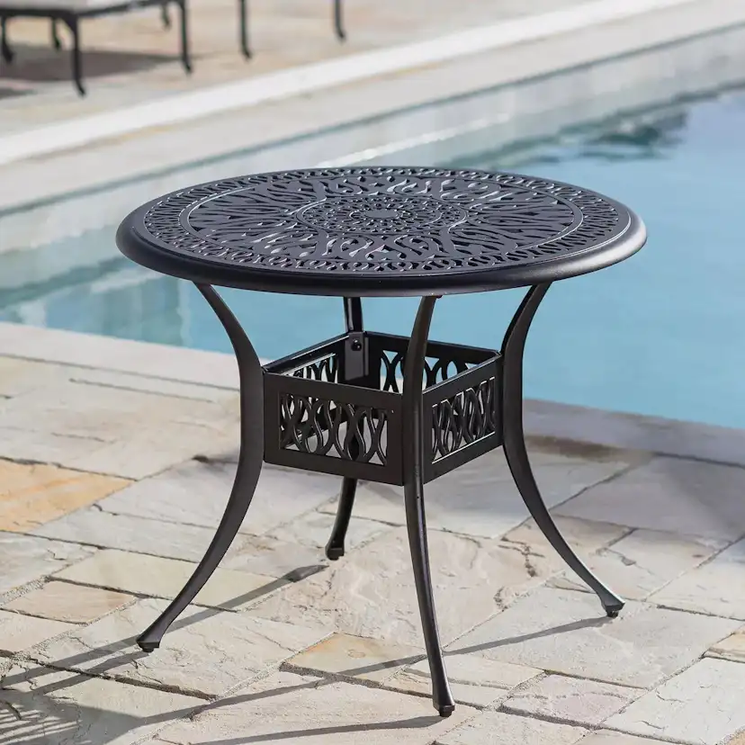 Caféset Vesani Toscana Trädgårdsbord Ø90cm med 4 Stolar Aluminium