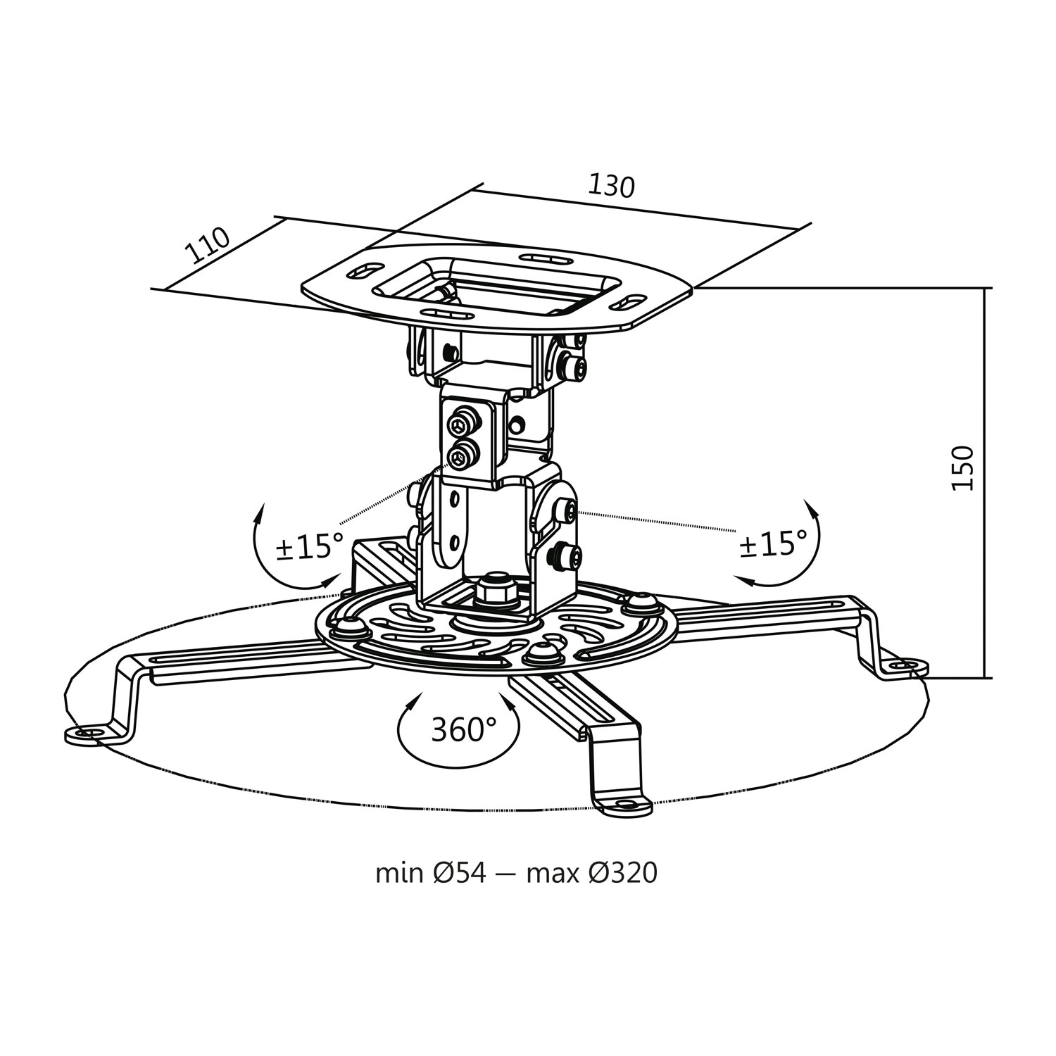 Projektorfäste LogiLink Universal 150 mm