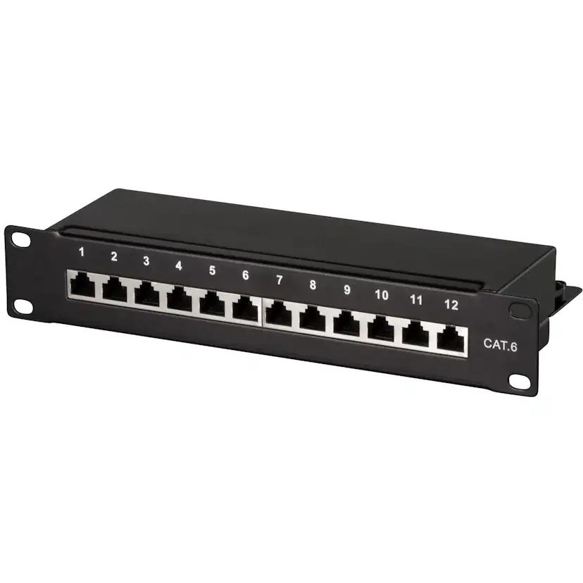 Serverskåp Tillbehör LogiLink Patchpanel Cat6 12-portar för 10" Rack U1