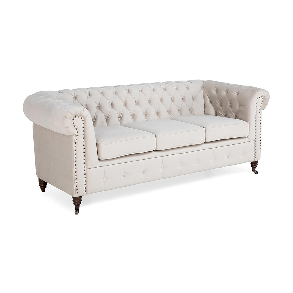 3-sitssoffa Manor House Chesterfield Deluxe Sammet