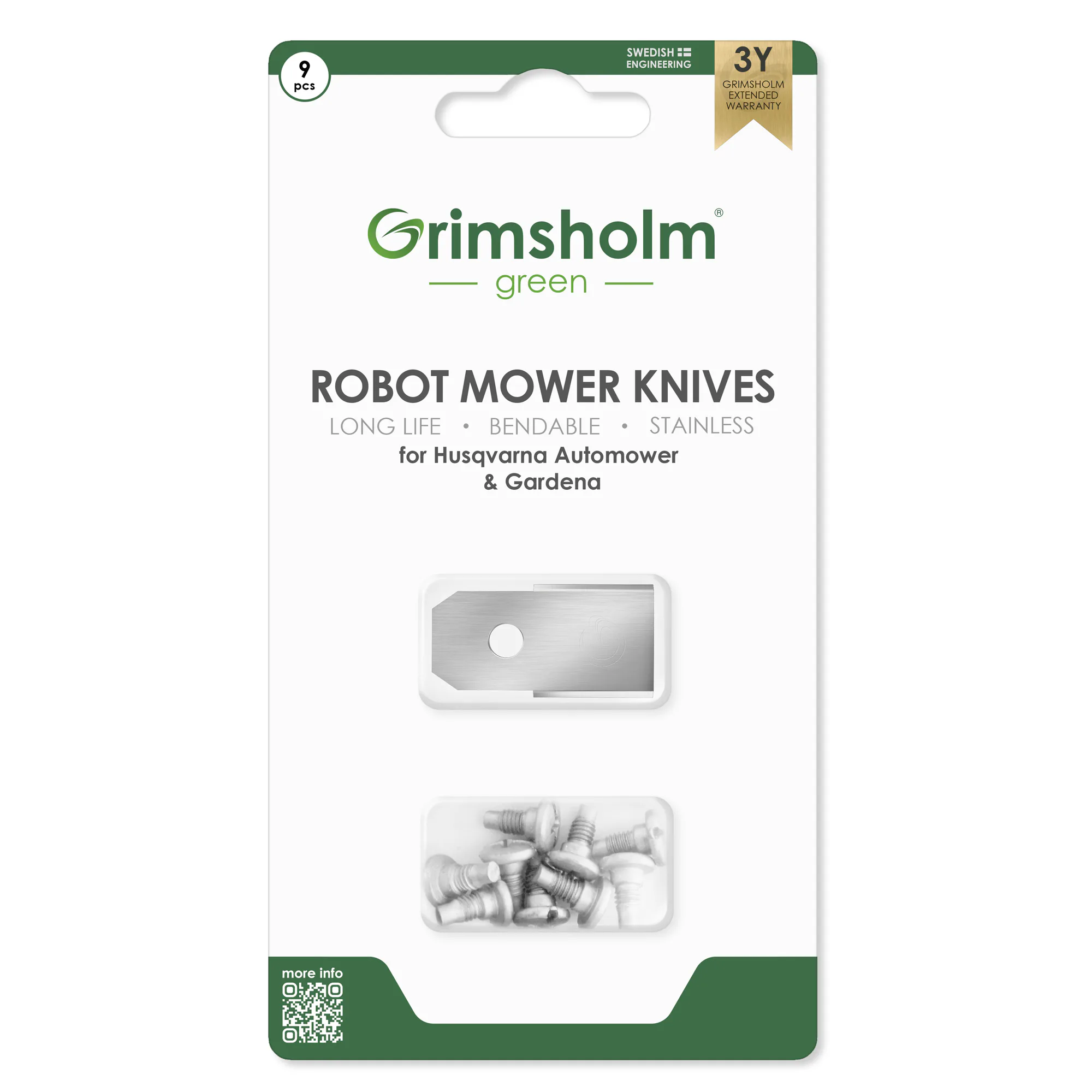 Knivar Grimsholm För Husqvarna Automower 9-Pack