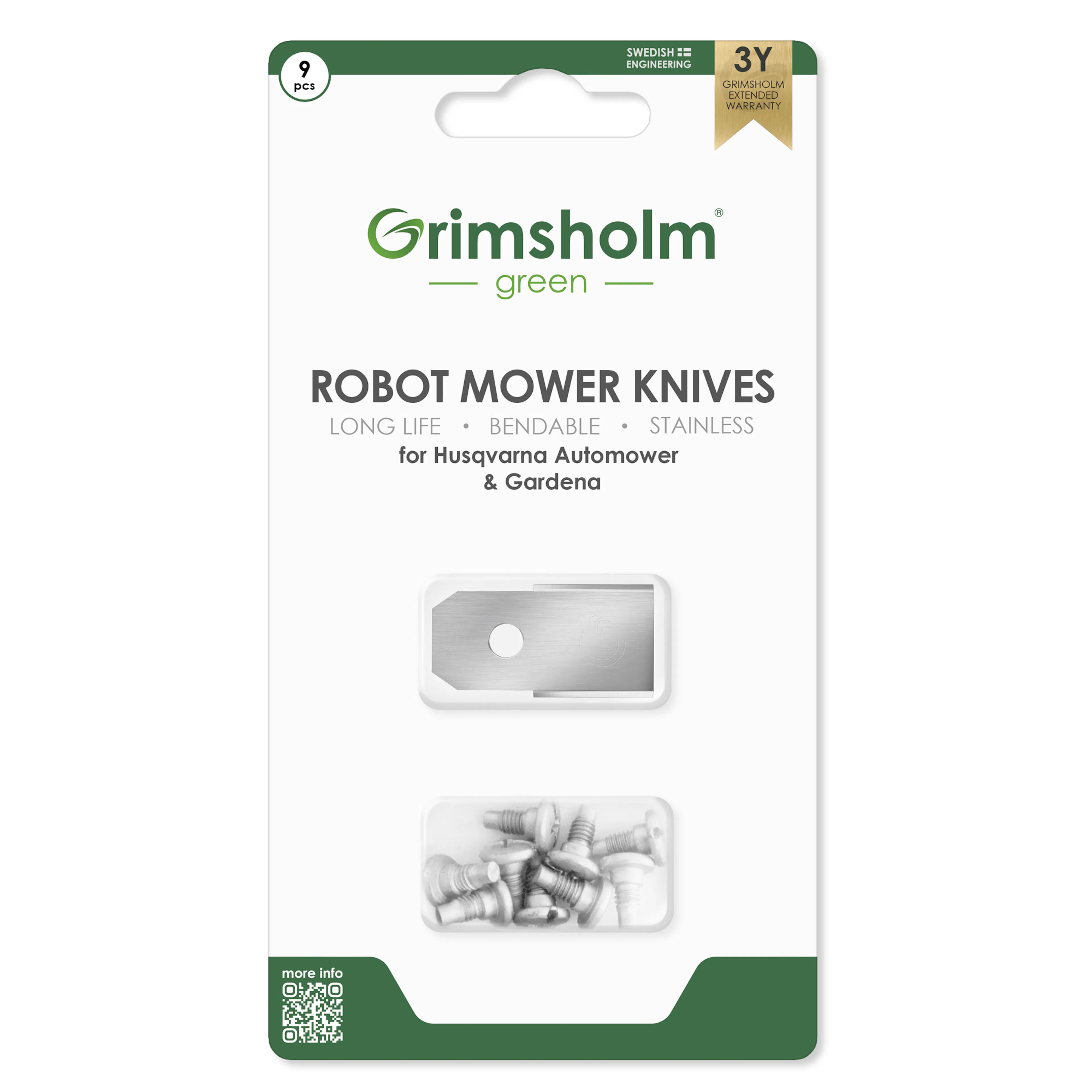 Knivar Grimsholm För Husqvarna Automower 9-Pack
