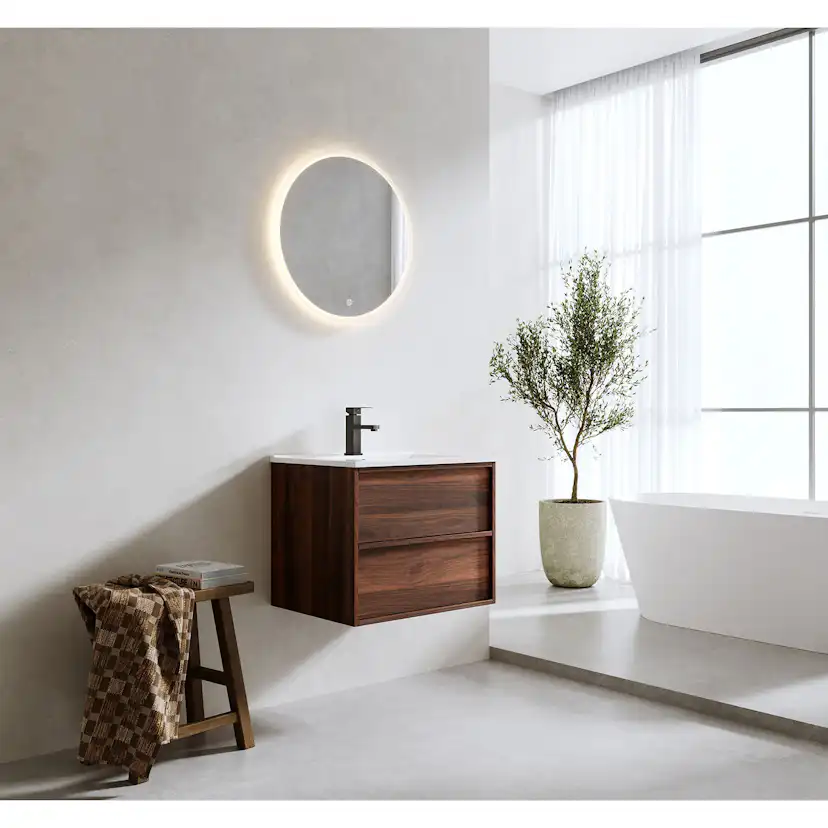 Tvättställsskåp Bathlife Charm med Tvättställ och Spegel Skina