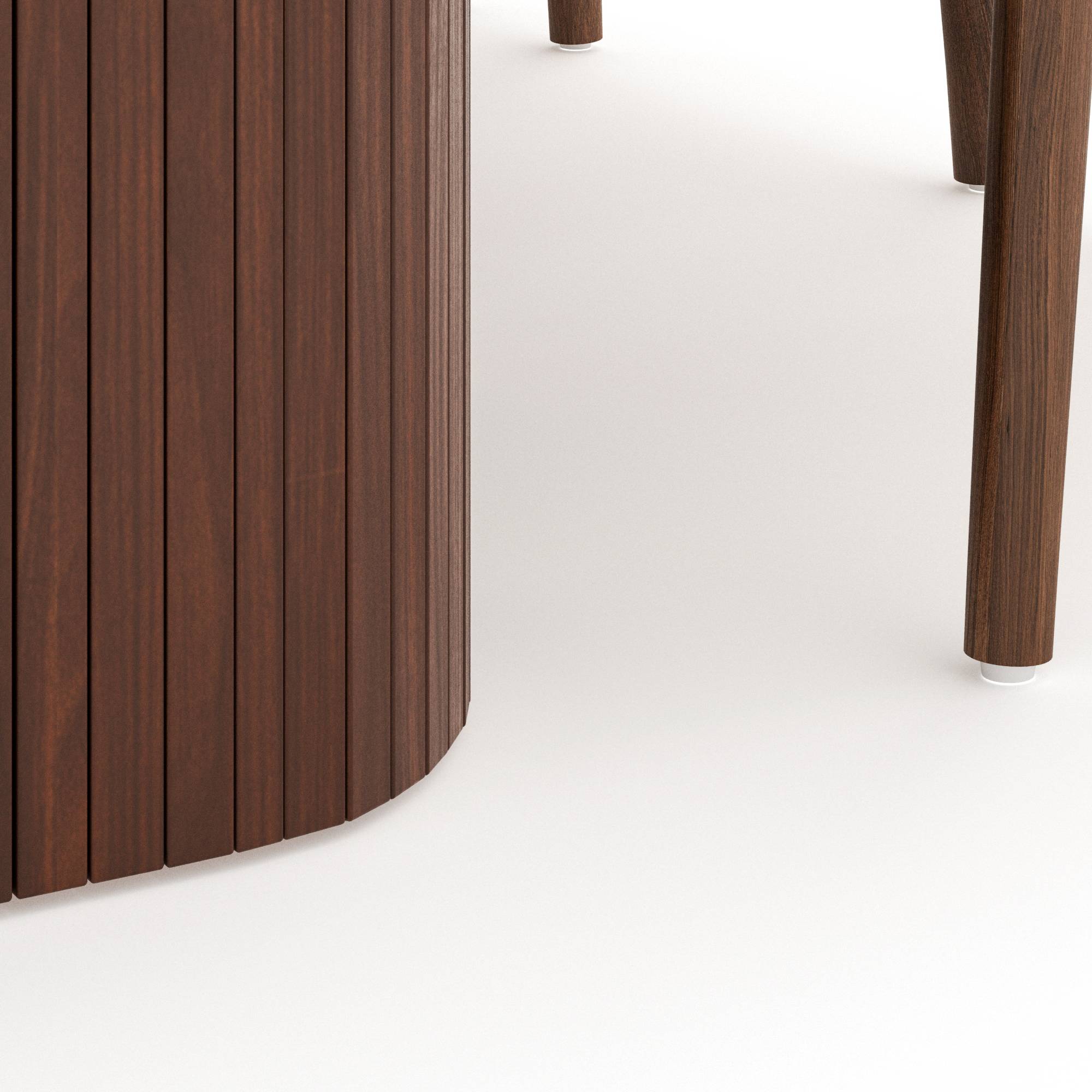 Matgrupp Bark Kopparbo Rektangulärt Matbord 200 cm med 6 Dastoori Matstol Brun