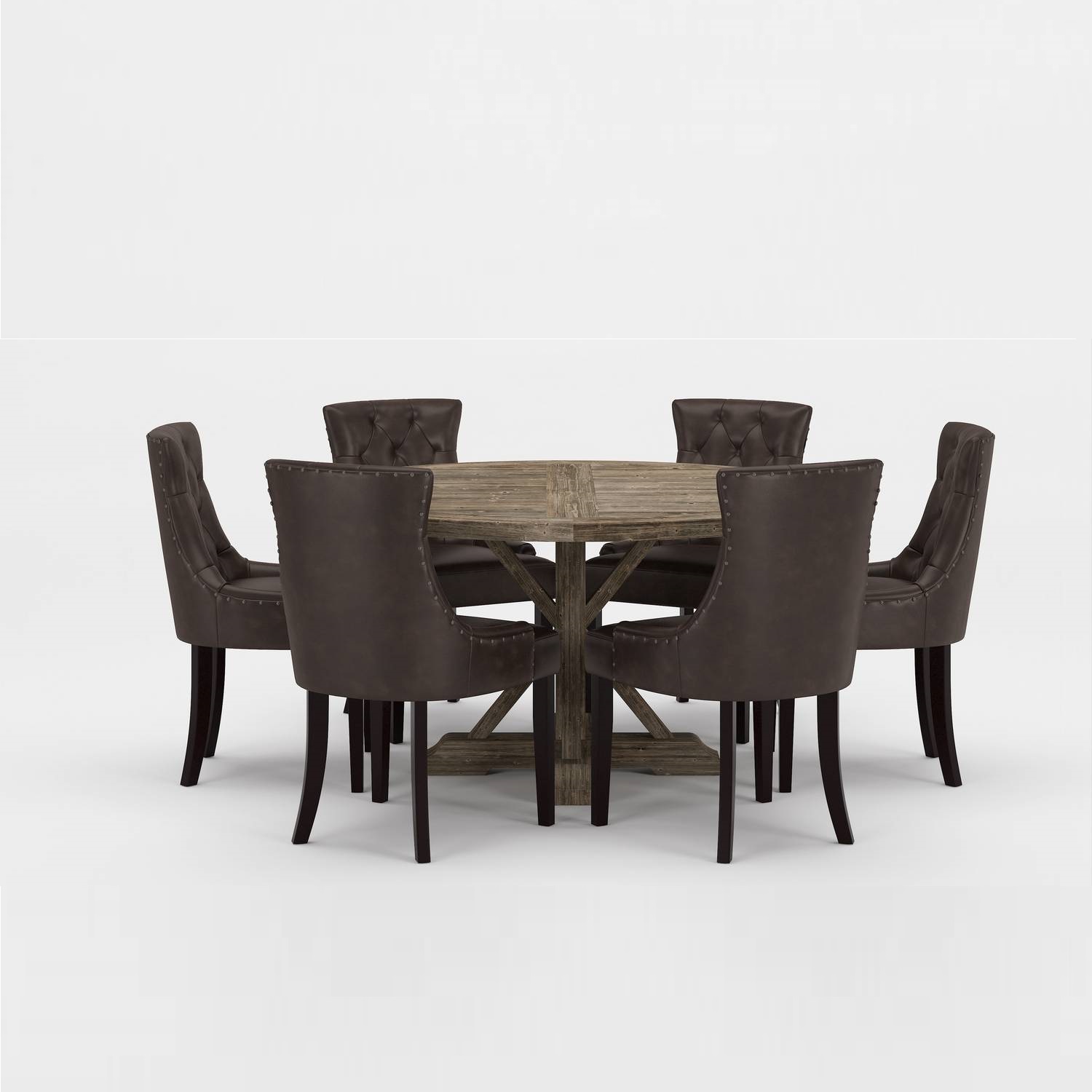 Matgrupp Bloomington Lyon Runt Matbord 150 cm med 6 Tuva Matstol