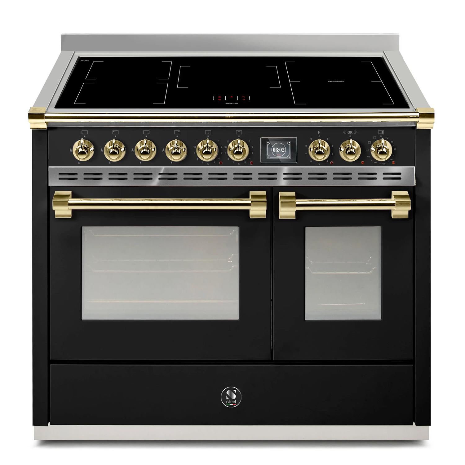 Induktionsspis Steel Ascot Combi-Steam 100cm med Två Ugnar