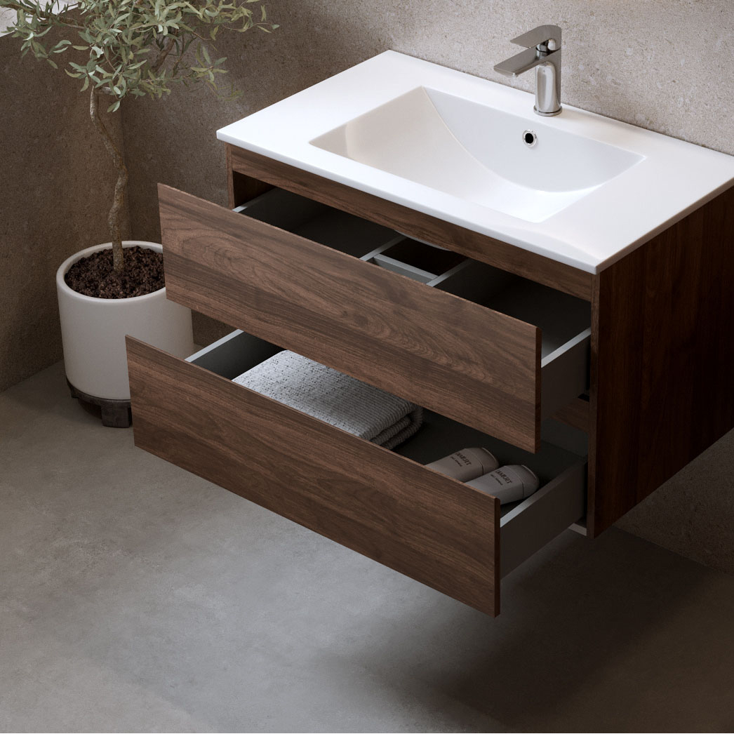 Tvättställsskåp Bathlife Eufori med Tvättställ och Spegel Skina