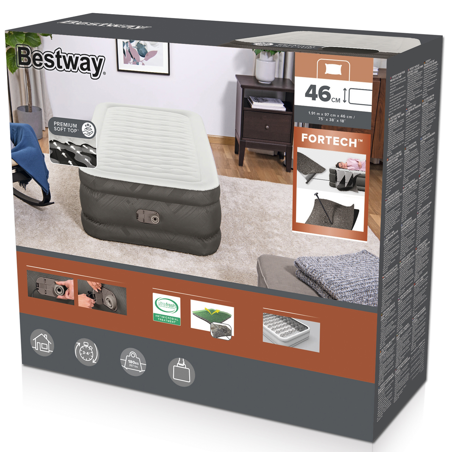 Luftmadrass Bestway Fortech 191 x 97 x 46 cm