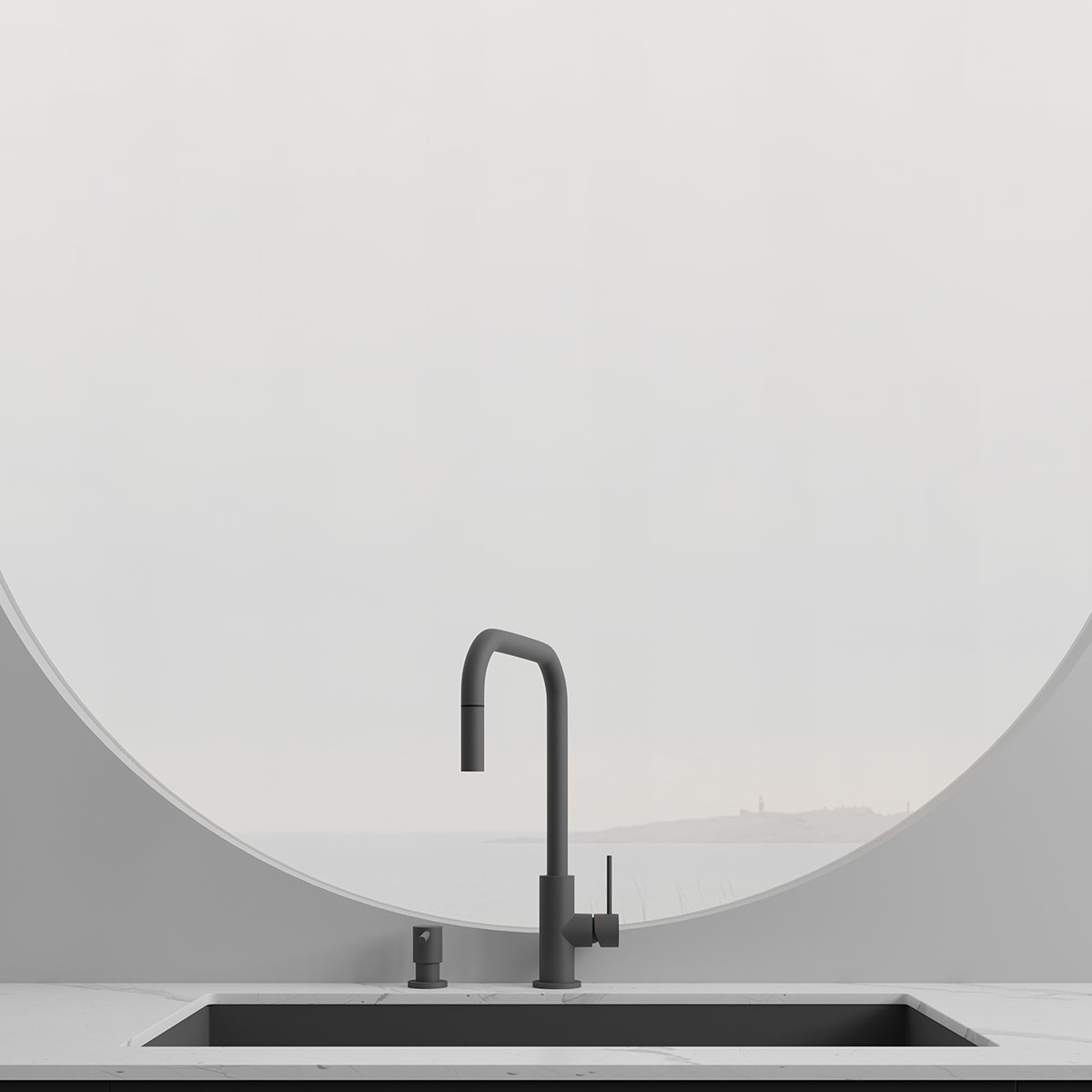 Köksblandare Scandtap Steel Accent Square med Utdragbar Pip
