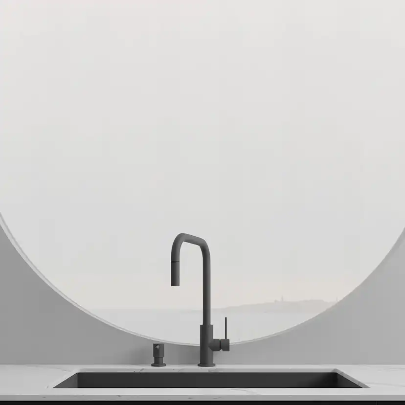Köksblandare Scandtap Steel Accent Square med Utdragbar Pip