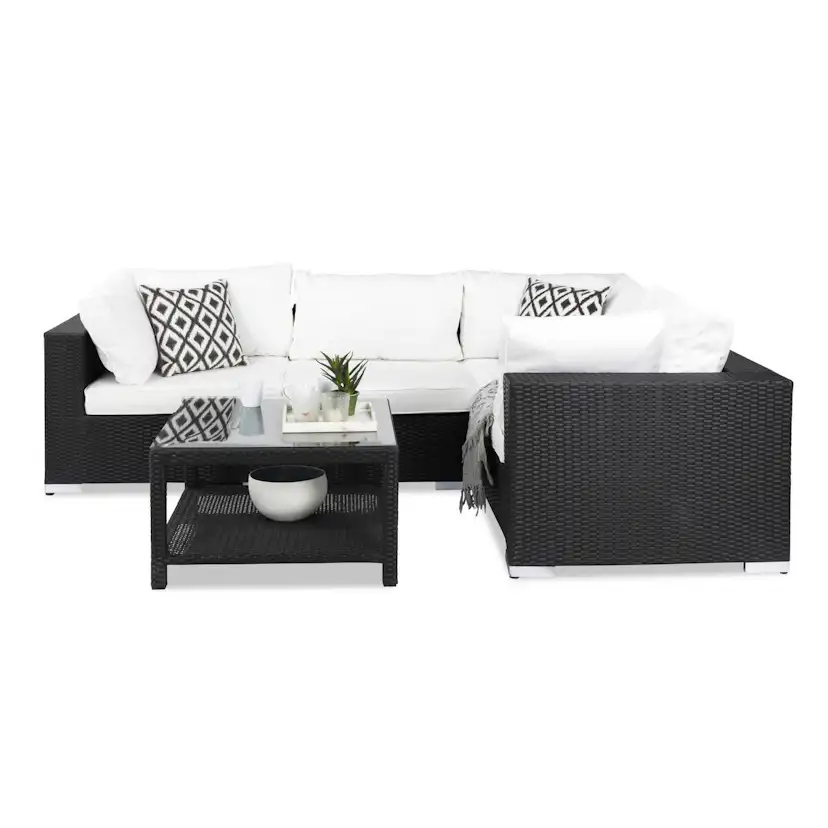 Loungegrupp Comfort Garden Bahamas 4-sits Hörn och Utebord 75x75 Utomhus