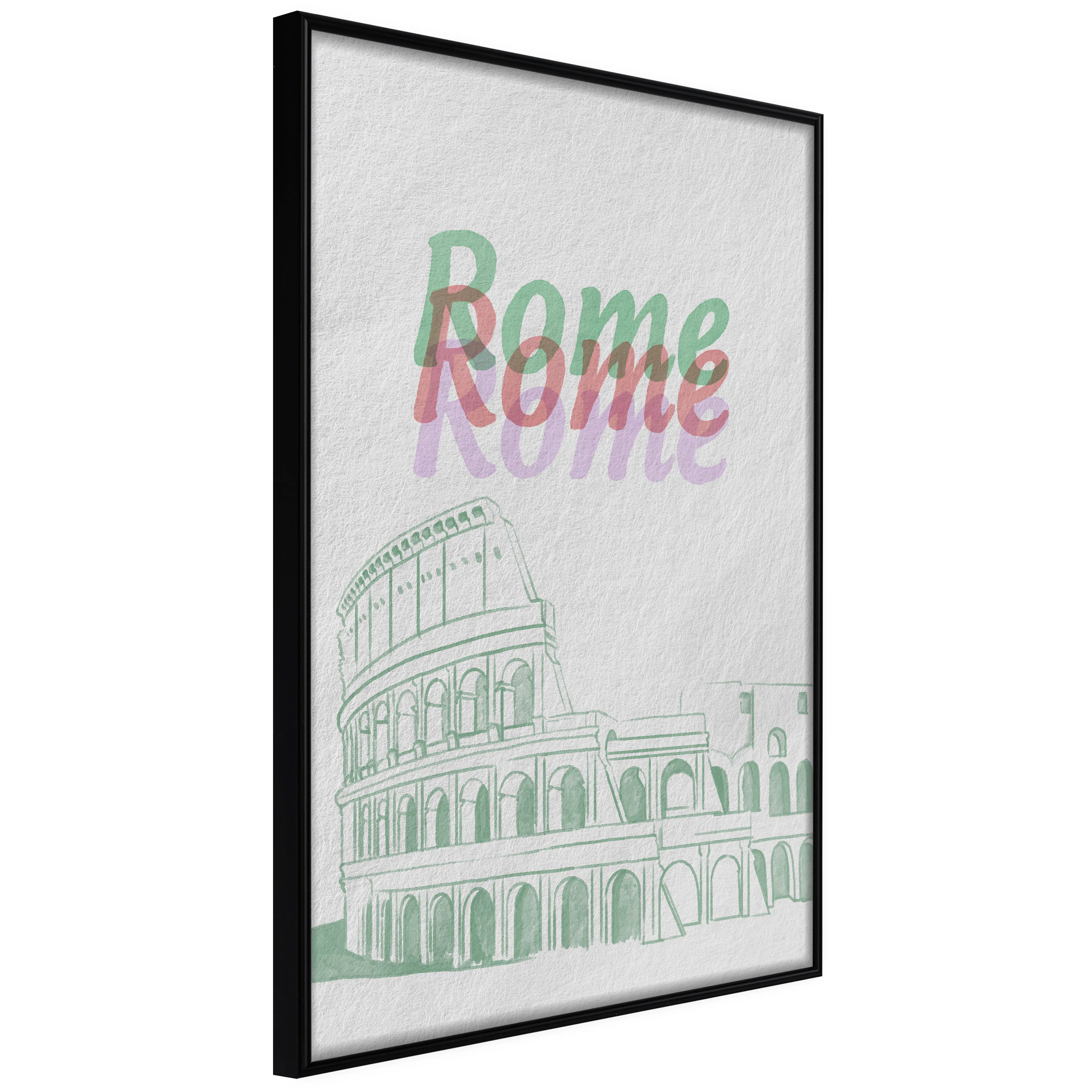 Affisch - Rome in Watercolours [Poster] 20x30 Svart ram, 20x30 cm
