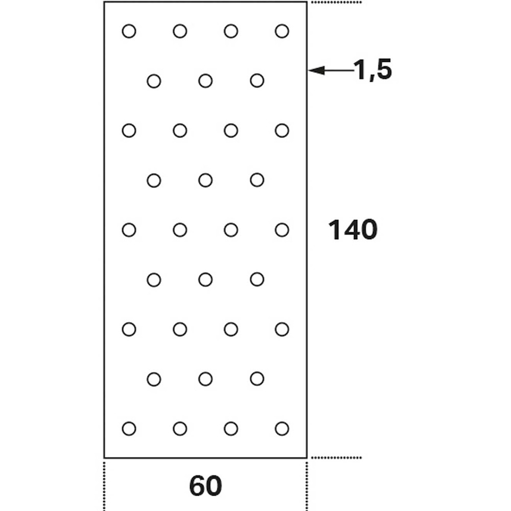 Hålplatta Hp 60x140x1,5 60x140x1,5 mm